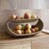 2 Tier Tray Fruit Holder | Decorative Tabletop for Food, Snack Cover for Dinning Room and Home Decor