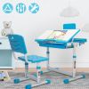 Kids Desks, Height Adjustable Children Desk and Chair Set,Childs School Student Sturdy Table,Bookstand Pink XH
