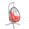 {Only Pick Up} Outdoor Furniture, PE Rattan Hanging Swing Chair With Stand, Water-resistant Cushion