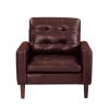 Modern Air Leather and PVC Accent Sofa Chair and Ottoman for Living Room Hotel