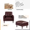 Modern Air Leather and PVC Accent Sofa Chair and Ottoman for Living Room Hotel