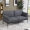 American Rustic Style Living Room Metal Frame with Cushions Comfortable Sofa Couch