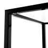 Modern, Minimalist Design Living Room Coffee Table, Metal with Stained White Tempered Glass, 2-Tier Sofa Cocktail Tables