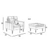Modern Air Leather and PVC Accent Sofa Chair and Ottoman for Living Room Hotel