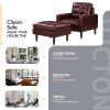 Modern Air Leather and PVC Accent Sofa Chair and Ottoman for Living Room Hotel