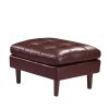 Modern Air Leather and PVC Accent Sofa Chair and Ottoman for Living Room Hotel