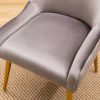 Modern Velvet Wide Accent Chair Side Chair with Swoop Arm Metal Legs for Club Bedroom Living Room Meeting Room Office Study, RoseWood
