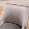 Modern Velvet Wide Accent Chair Side Chair with Swoop Arm Metal Legs for Club Bedroom Living Room Meeting Room Office Study, RoseWood
