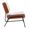 Wire Metal Frame Slipper Chair, Armless Accent Chair Lounge Chair for Living Room, Bedroom, Home Office