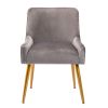 Modern Velvet Wide Accent Chair Side Chair with Swoop Arm Metal Legs for Club Bedroom Living Room Meeting Room Office Study, RoseWood