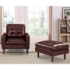 Modern Air Leather and PVC Accent Sofa Chair and Ottoman for Living Room Hotel