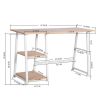 Computer Desk With 2 Tier Shelves