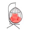 {Only Pick Up} Outdoor Furniture, PE Rattan Hanging Swing Chair With Stand, Water-resistant Cushion