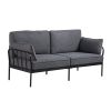 American Rustic Style Living Room Metal Frame with Cushions Comfortable Sofa Couch