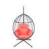 {Only Pick Up} Outdoor Furniture, PE Rattan Hanging Swing Chair With Stand, Water-resistant Cushion