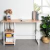 Computer Desk With 2 Tier Shelves
