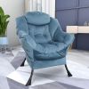 Accent Chair Lazy Reclining Armchair with Removable Metal Legs and High-Density Foam, Comfy Upholstered Single Sofa Chair for Living Room